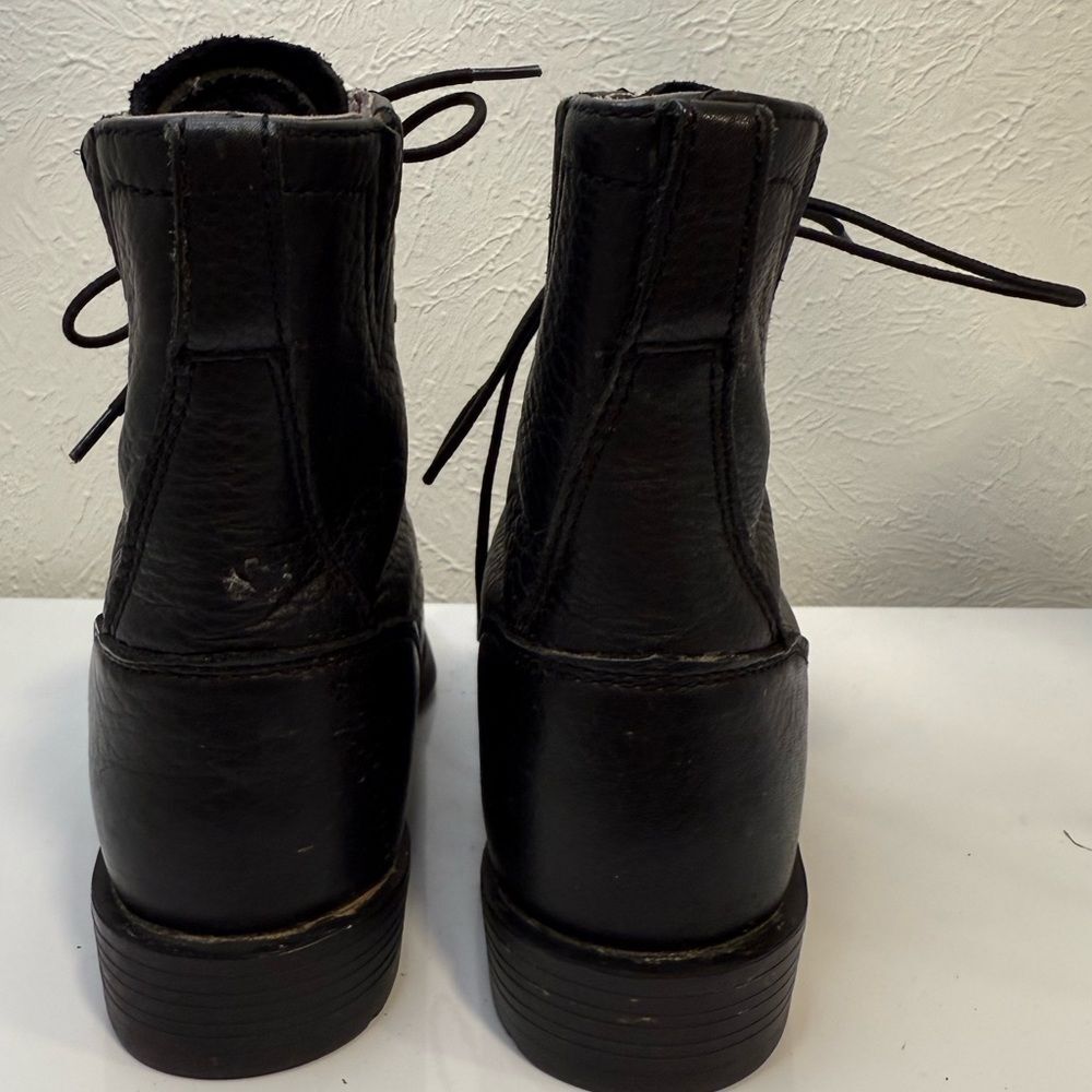 Ariat Heritage Lacer II Black Deertan Roper Boots Size 7C Narrow EUC - Picture 5 of 8